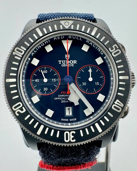 No Reserve - 2024 Tudor Pelagos FXD Chronograph "Alinghi Red Bull Racing" 43MM Blue Dial Textile Strap (25807KN)