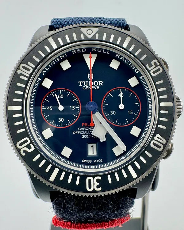 No Reserve - 2024 Tudor Pelagos FXD Chronograph "Alinghi Red Bull Racing" 43MM Blue Dial Textile Strap (25807KN)