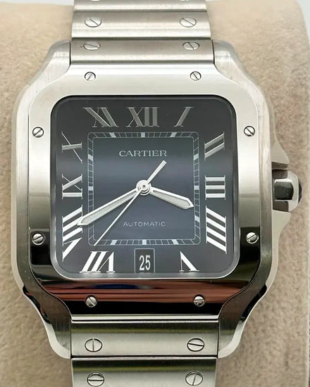 2022 Cartier Santos de Cartier 39.8MM Blue Dial Steel Bracelet (WSSA0030)