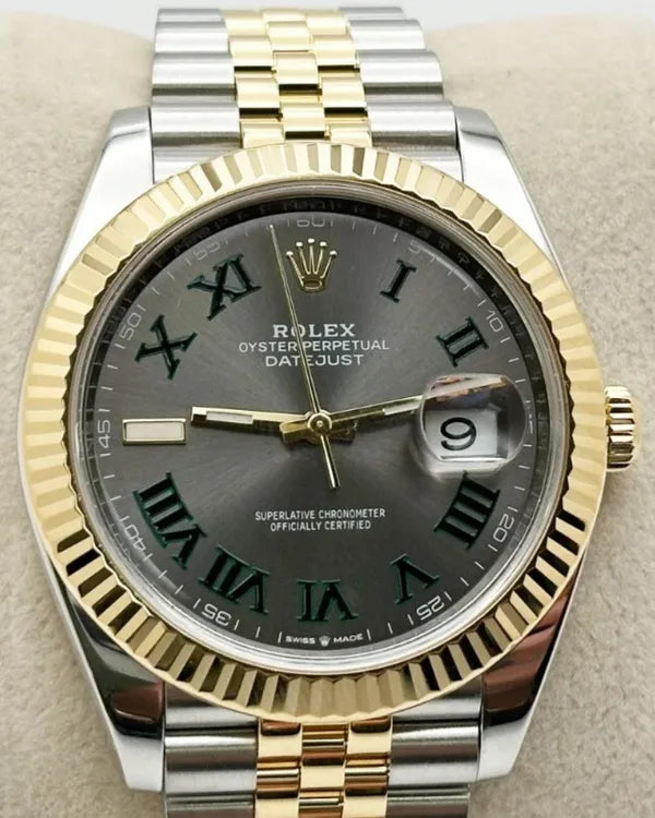 2021 Rolex Datejust "Wimbledon" 41MM Slate Dial Two-Tone Jubilee Bracelet (126333)