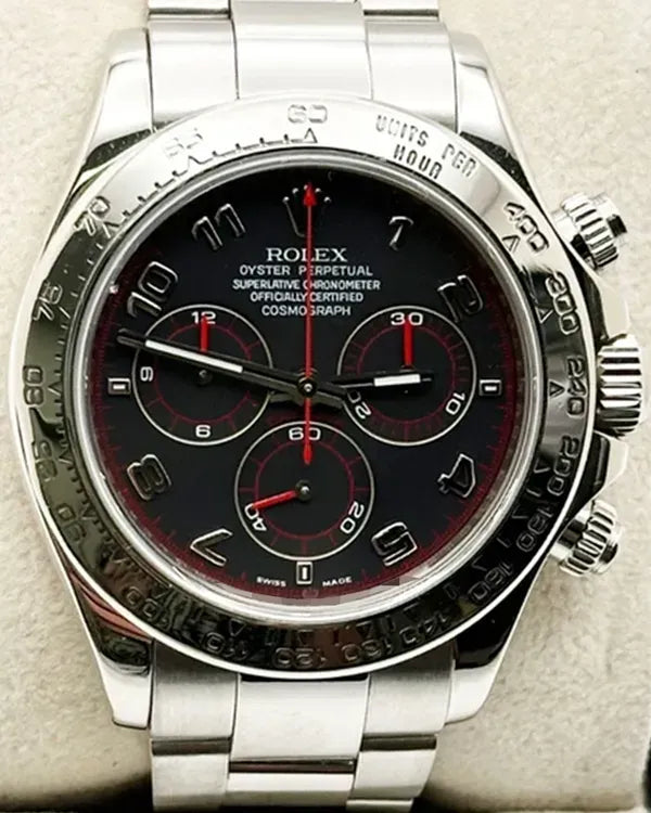 2006 Rolex Cosmograph Daytona 40MM Black Dial White Gold Oyster Bracelet (116509)