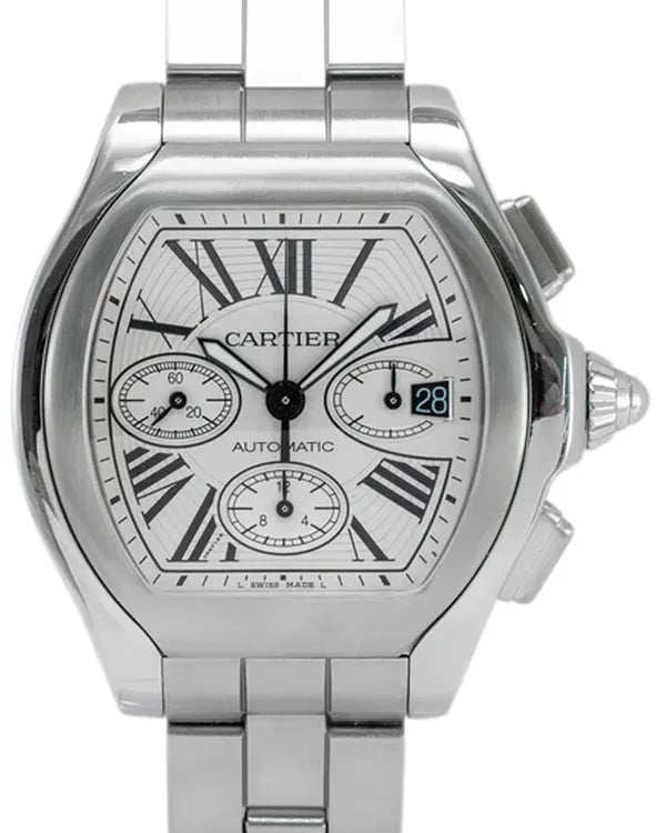 Cartier Roadster XL 44MM Silver Dial Steel Bracelet (W6206019)