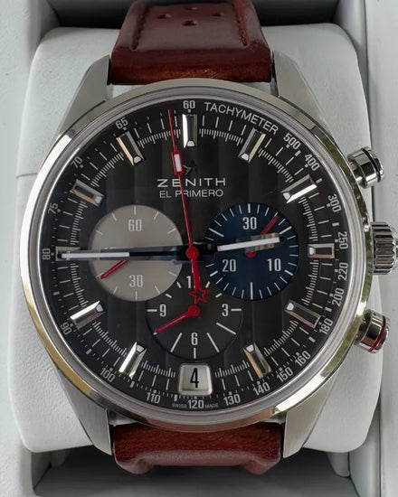 Zenith El Primero 36'000 VpH 42MM Grey Dial Leather Strap (03.2046.400/25.C771)