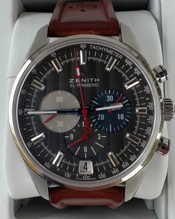 Zenith El Primero 36'000 VpH 42MM Grey Dial Leather Strap (03.2046.400/25.C771)