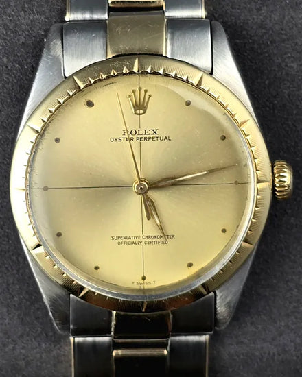 No Reserve - 1966 Rolex Oyster Perpetual 34MM "Zephyr" Champagne Dial Two-Tone Oyster Bracelet (1008)