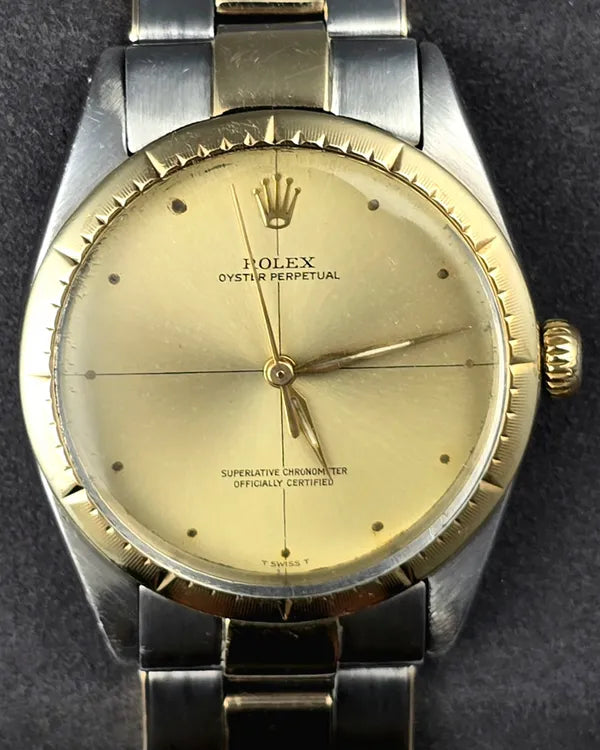 No Reserve - 1966 Rolex Oyster Perpetual 34MM Champagne Dial Two-Tone Oyster Bracelet (1008)