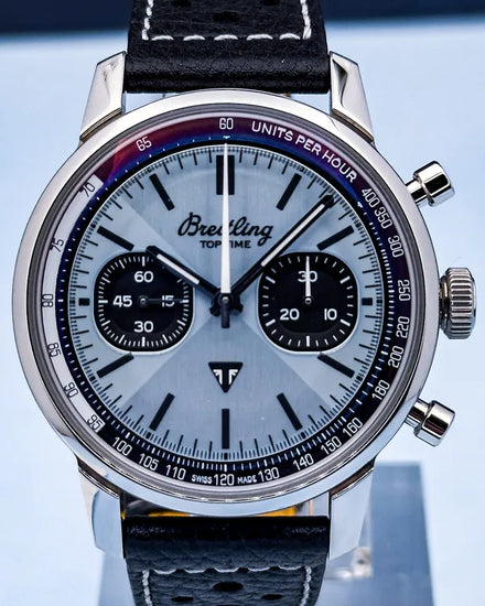 2024 Breitling Top Time "Triumph" 41MM Ice Blue Dial Leather Strap (A23311121C1X1)