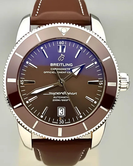 No Reserve - 2019 Breitling Superocean Heritage II 46MM Brown Dial Leather Strap (AB202033/Q618)