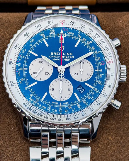 2020 Breitling Navitimer 1 B01 Chronograph 46MM Blue Dial Steel Bracelet (AB0127211C1A1)