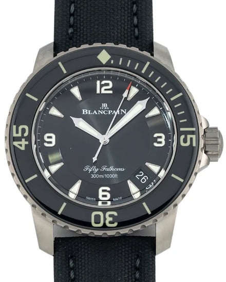 2022 Blancpain Fifty Fathoms 45MM Black Dial Textile Strap (5015-12B30-B52A)