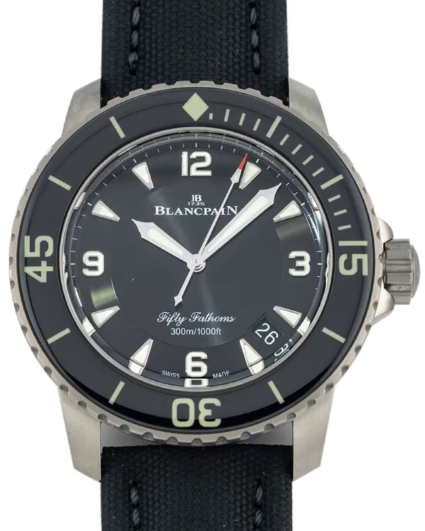 2022 Blancpain Fifty Fathoms 45MM Black Dial Textile Strap (5015-12B30-B52A)