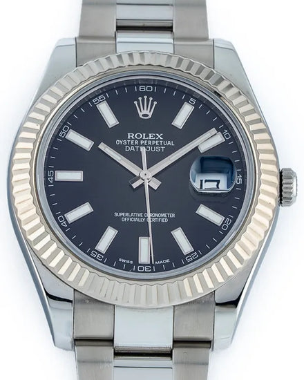 Rolex Datejust II 41MM Black Dial Oyster Bracelet (116334)