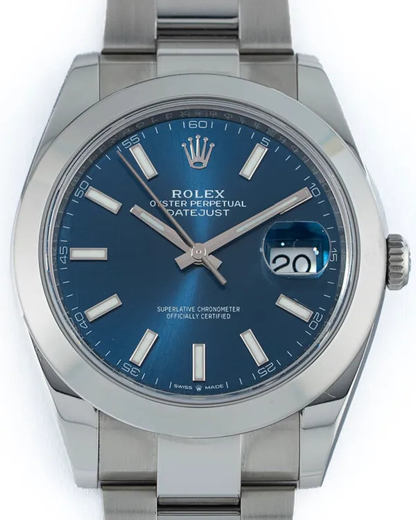 2022 Rolex Datejust 41MM Blue Dial Oyster Bracelet (126300)