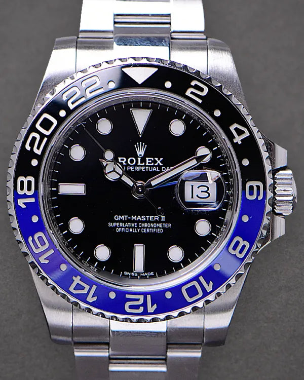2016 Rolex GMT-Master II "Batman" 40MM Black Dial Oyster Bracelet (116710BLNR)