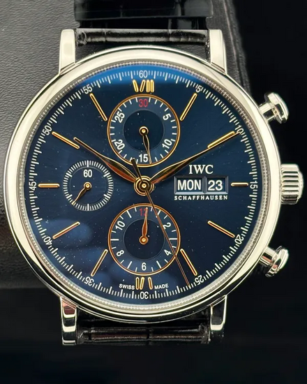 2022 IWC Schaffhausen Portofino 42MM Blue Dial Leather Strap (IW391036)