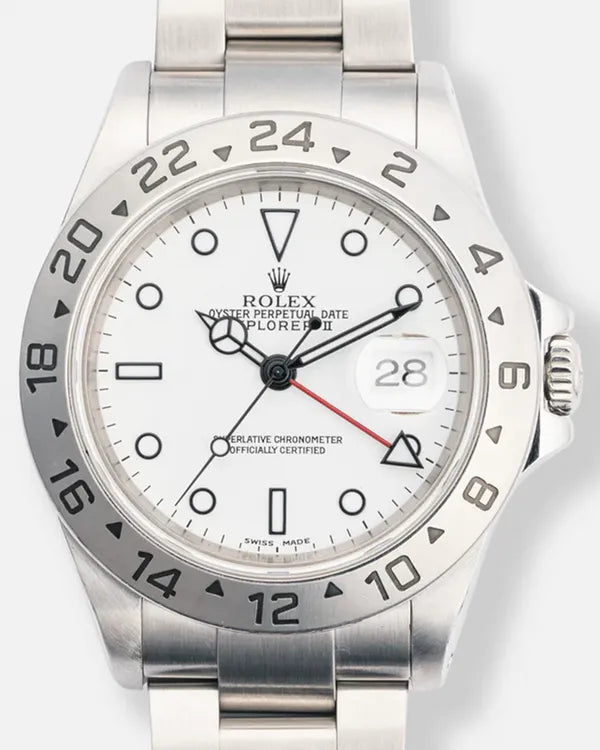 2000 (P Serial) Rolex Explorer II "Polar" 40MM White Dial Oyster Bracelet (16570)