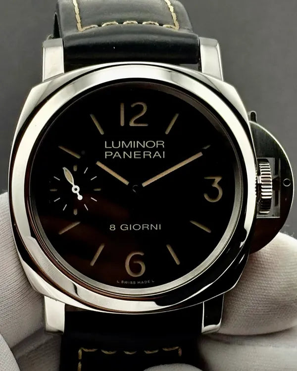 2023 Panerai Luminor Base 8 Days 44MM Black Dial Leather Strap (PAM00915)