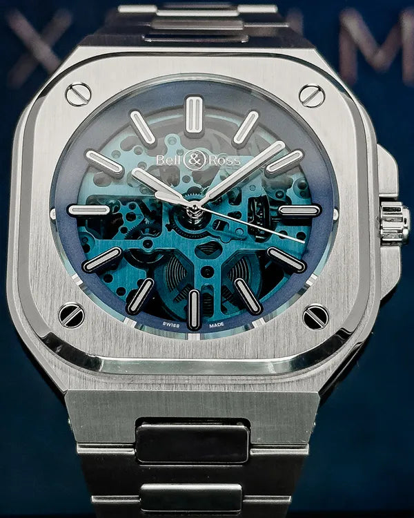 Bell & Ross BR 05 L.E. 40MM Skeleton Dial Steel Bracelet (BR05A-BLU-SKST/SST)