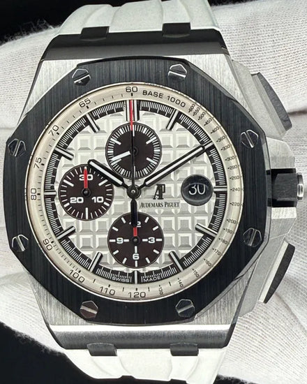 2018 Audemars Piguet Royal Oak Offshore Chronograph "Panda" 44MM White Dial Rubber Strap (26400SO.OO.A002CA.01)
