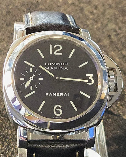 2010 Panerai Luminor Marina 44MM Black Dial Leather Strap (PAM00111)