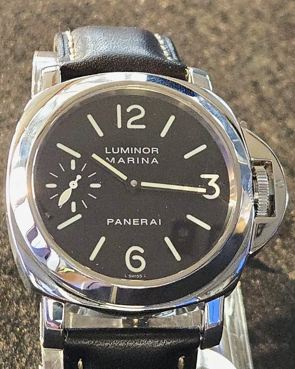 2010 Panerai Luminor Marina 44MM Black Dial Leather Strap (PAM00111)