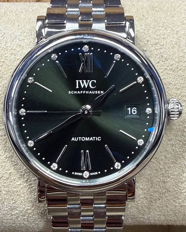 2024 IWC Schaffhausen Portofino 37MM Green Dial Steel Bracelet (IW458602)