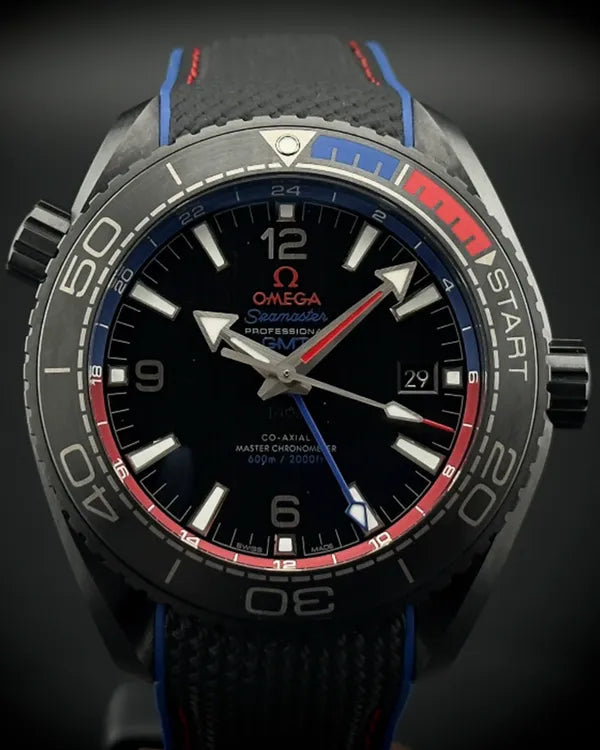 2023 Omega Seamaster Planet Ocean "ETNZ Deep Black" 45.5MM Black Dial Rubber Strap (215.92.46.22.01.004)