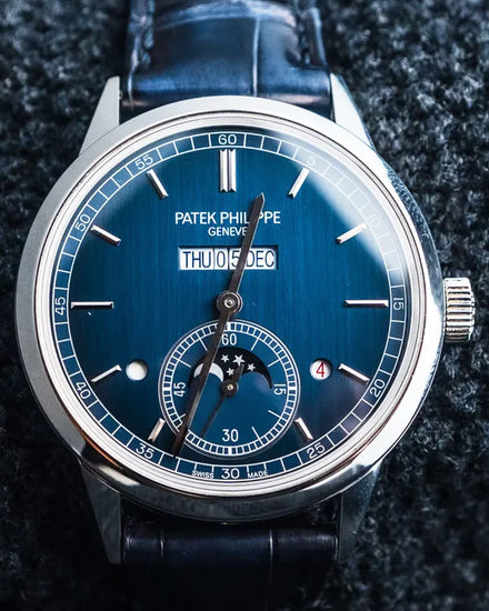2021 Patek Philippe Perpetual Calendar 41.3MM Blue Dial Leather Strap (5236P-001)