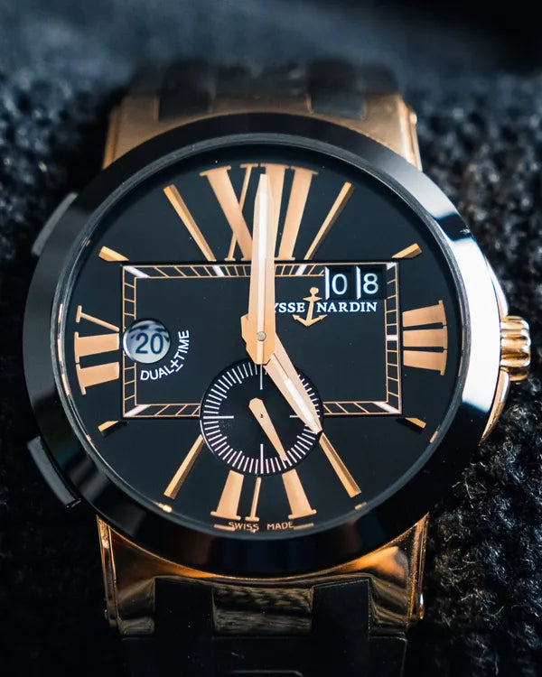 2011 Ulysse Nardin Executive Dual Time 43MM Black Dial Rubber Strap (246-00)