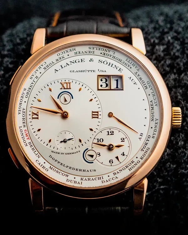 A. Lange & Söhne Lange 1 Time Zone 41.9MM White Dial Leather Strap (116.032)