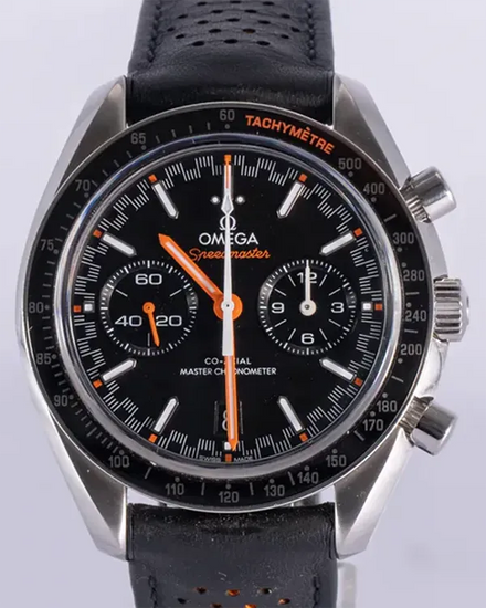 Omega Speedmaster Racing 44.25MM Black Dial Leather Strap (329.32.44.51.01.001)