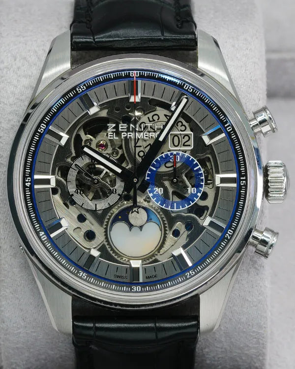 2018 Zenith El Primero Chronomaster 45MM Skeleton Dial Leather Strap (03.2530.4047/78.C813)