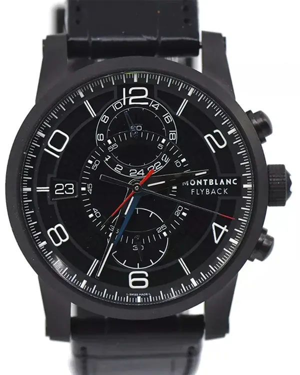 2012 Montblanc Timewalker Twinfly L.E. 43MM Black Dial Leather Bracelet (106507)