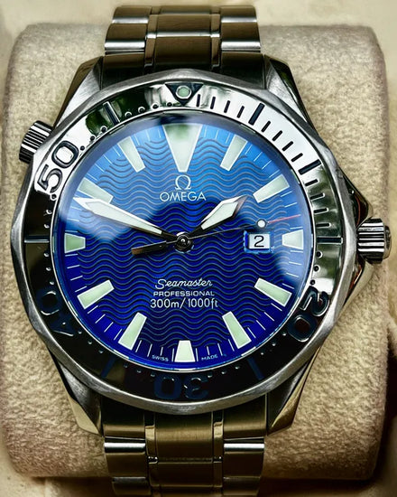 2002 Omega Seamaster Diver 300M 41MM Quartz Blue Dial Steel Bracelet (2265.80.00)