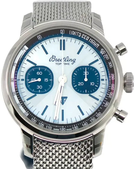 Breitling Top Time Chronograph Triumph 41MM Blue Dial Steel Bracelet (AB0176)