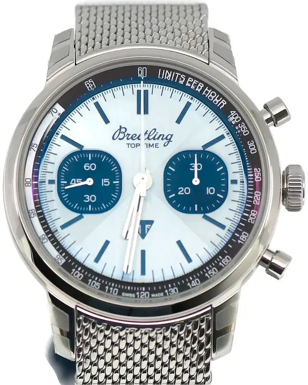 Breitling Top Time Chronograph Triumph 41MM Blue Dial Steel Bracelet (AB0176)