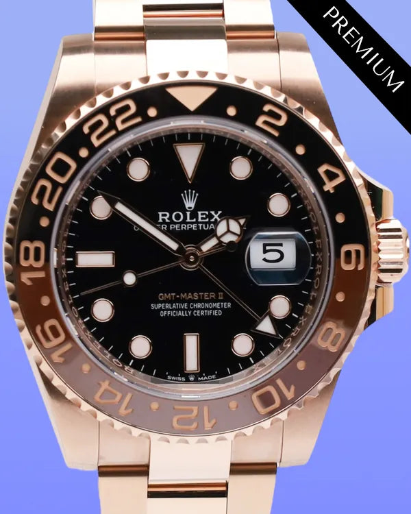 2023 Rolex GMT-Master II "Root Beer" 40MM Black Dial Rose Gold Bracelet (126715CHNR)