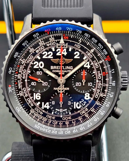 2013 Breitling Navitimer Cosmonaute L.E. 43MM Black Dial Rubber Strap (MB0210)