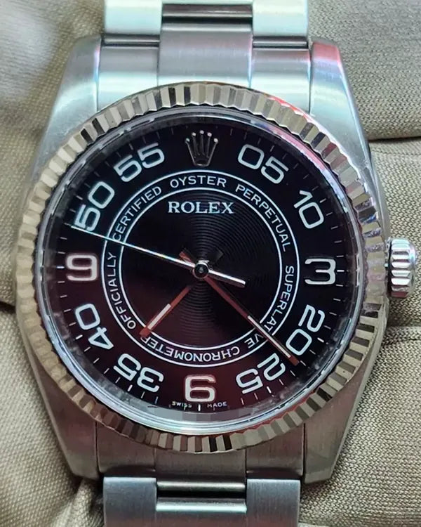 Rare Rolex Oyster Perpetual 36MM Black "Concentric" Dial Oyster Bracelet (116034)