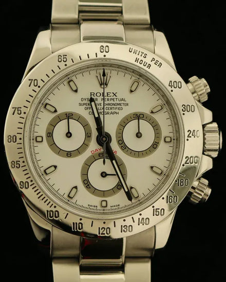 2009 (V Serial) Rolex Cosmograph Daytona 40MM White Dial Steel Bracelet (116520)