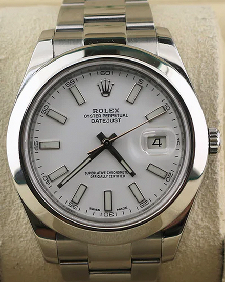 2013 Rolex Datejust II 41MM White Dial Oyster Bracelet (116300)