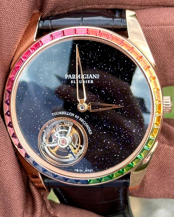2024 Parmigiani Fleurier Tonda Moonbow Tourbillon Galaxy 40.2MM Aventurine Dial Leather Strap (PFH279-1062500-HA2121)