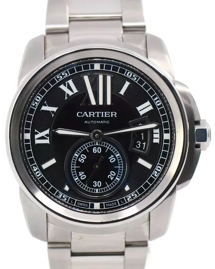 Cartier Calibre de Cartier 42MM Black Dial Steel Bracelet (W7100016)
