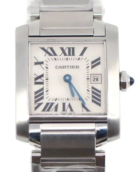 Cartier Tank Française de Cartier 25MM Quartz Silver Dial Steel Bracelet (W51011Q3)