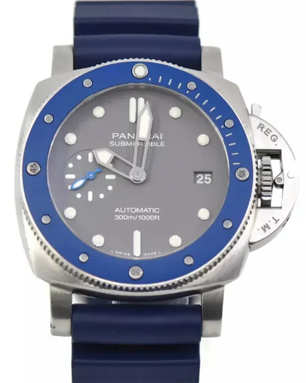 Panerai Submersible 42MM Grey Dial Rubber Strap (PAM00959)