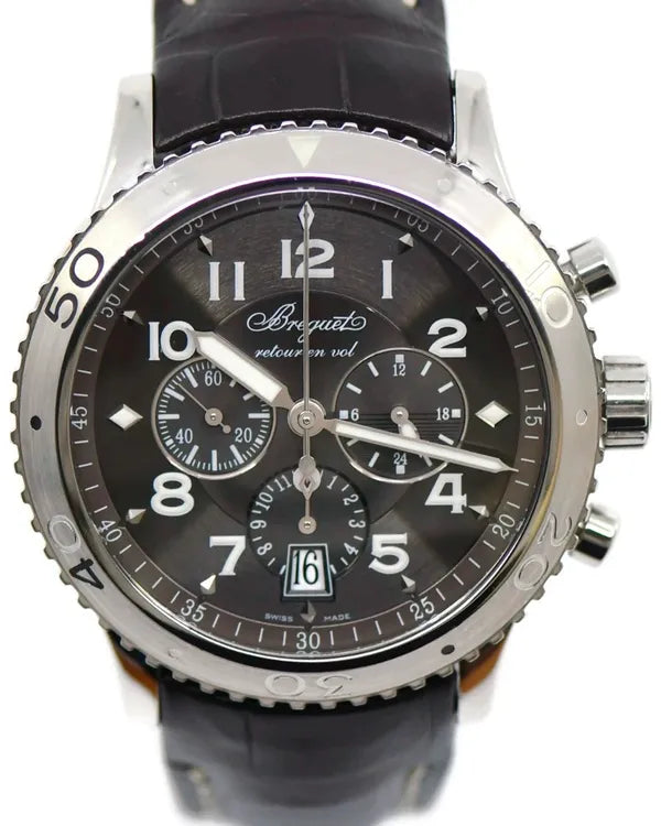 Breguet Type XXI "Transatlantique" 42MM Grey Dial Leather Strap (3810)