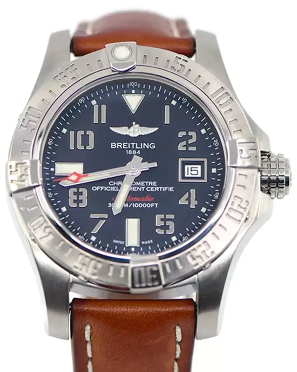 2014 Breitling Avenger II Seawolf 45MM Black Dial Leather Strap (A1733110/BC31)