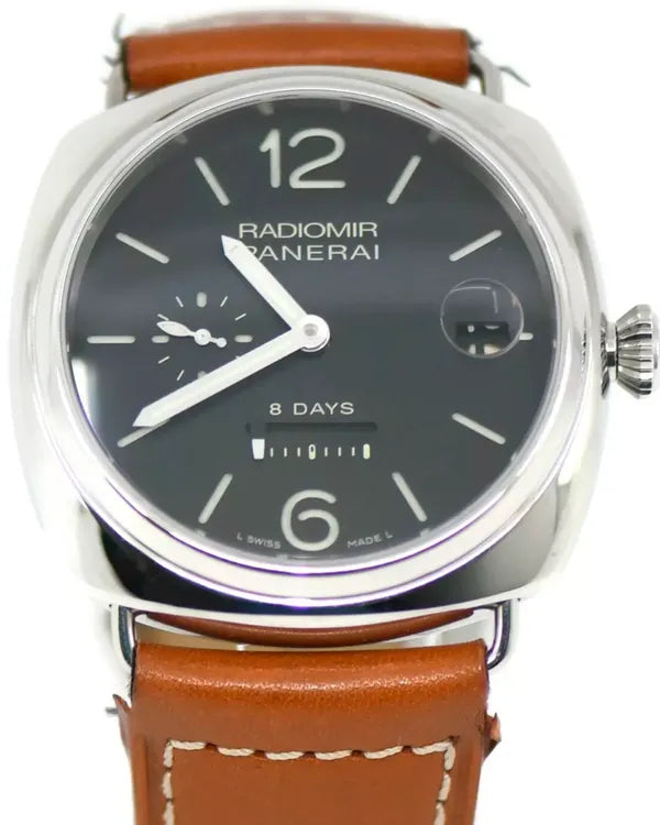 Panerai Radiomir 8 Days 45MM Black Dial Aftermarket Leather Strap (PAM00268)