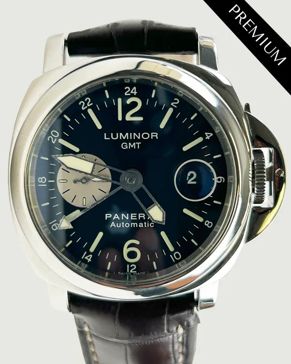 Panerai Luminor GMT 44MM Black Dial Leather Strap (PAM00088)
