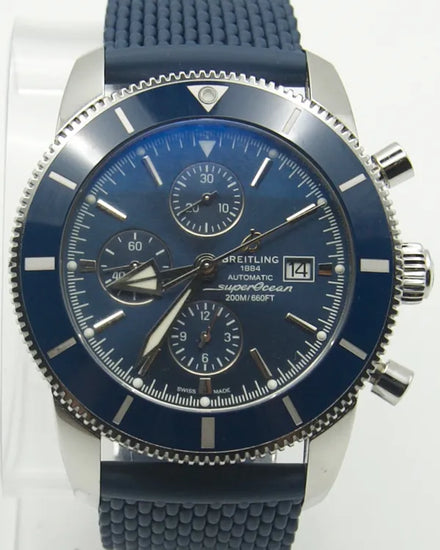 2020 Breitling Superocean Heritage II Chronograph 46MM Blue Dial Rubber Strap (A13312)